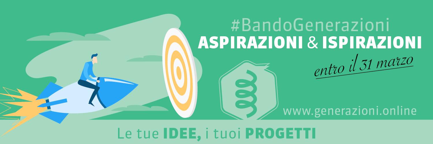 Torna l’appuntamento annuale con il bando per la progettazione culturale promosso dalle cooperative sociali Young Inside e Inside con il sostegno degli Uffici Politiche Giovanili delle Province autonome di Bolzano e Trento e della Regione autonoma Trentino - Alto Adige/Südtirol. Il tema scelto per il 2021, “Aspirazioni &amp; Ispirazioni”, invita a mettere in campo creatività e determinazione: in questo periodo di permanente incertezza, progettare è un modo per guardare al futuro e porre le basi per la ripartenza. Possono partecipare al bando associazioni, cooperative, fondazioni, comitati e gruppi informali che operano in Trentino e Alto Adige. Candidature entro il 31 marzo. Maggiori informazioni su www.generazioni.online.