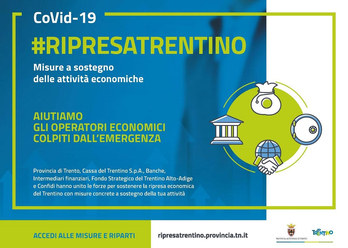 Ampliamento dell'operatività delle misure previste nell’ambito del Protocollo Ripresa Trentino, info su https://ripresatrentino.provincia.tn.it