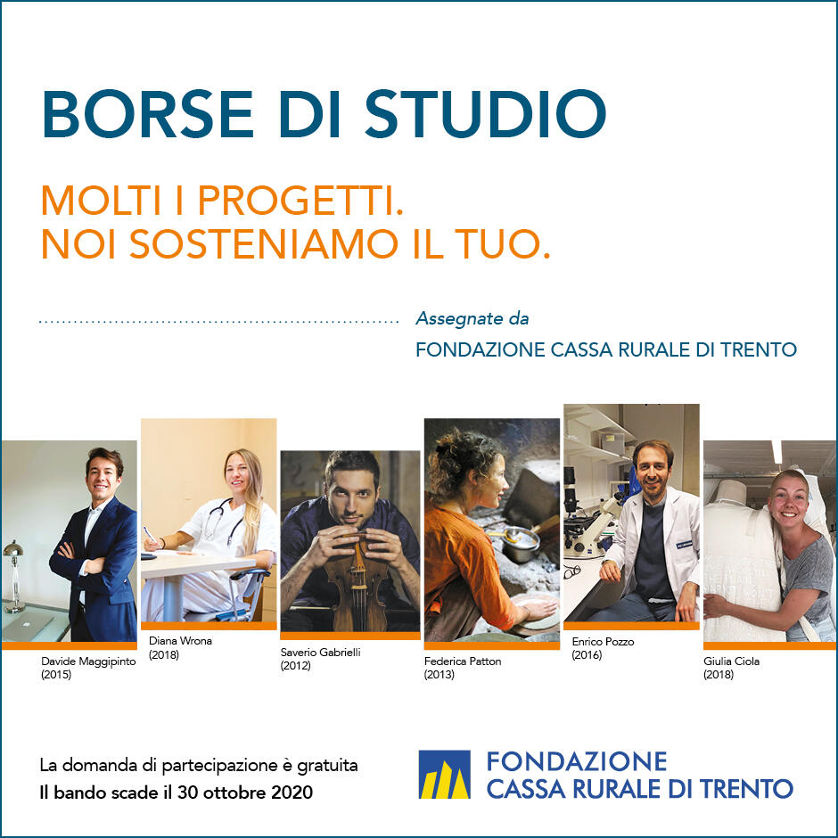 Entro fine ottobre studentesse e studenti possono presentare la domanda per l’assegnazione di una delle tre borse di studio.