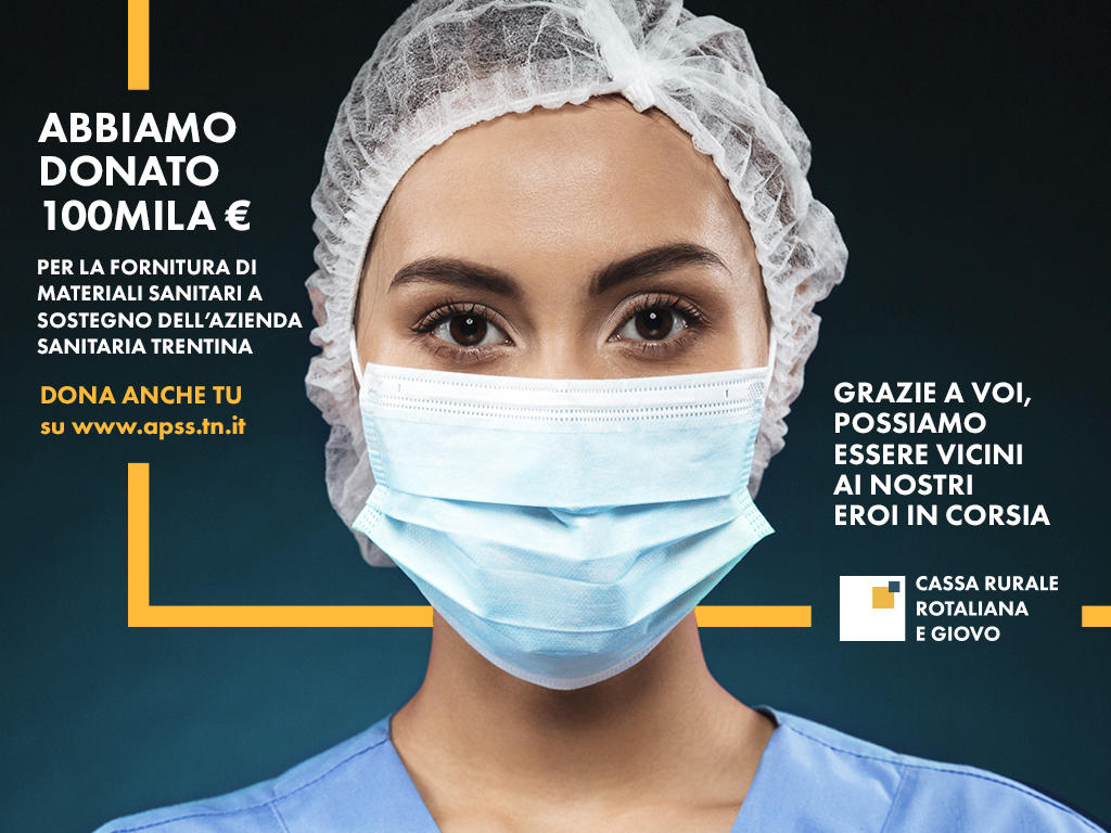 Il Consiglio di Amministrazione dell’istituto di credito cooperativo ha deliberato di destinare 100.000 euro all’Azienda Provinciale per i Servizi Sanitari come contributo straordinario per la lotta al Coronavirus. Gli sportelli della banca rimangono operativi, ma l’invito ai clienti è di prediligere i canali alternativi (Inbank e sportelli Atm evoluti) e di recarsi in banca solo per operazioni urgenti e inderogabili.